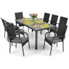 Záhradná Technoratanová súprava STELLA stôl 180 cm a 8 stoličiek - Čierna Záhradná Technoratanová súprava STELLA stôl 180 cm a 8 stoličiek - Čierna