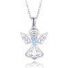 MINET JMAN0599AN45 - Strieborný náhrdelník anjel s modrým zirkónom MINET JMAN0599AN45 - Strieborný náhrdelník anjel s modrým zirkónom