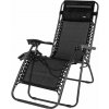 Záhradné a plážové ležadlo čierne Záhradné a plážové ležadlo čierne