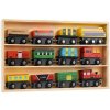 Retro sada drevených vláčikov s magnetom, Wooden Train, 12ks Retro sada drevených vláčikov s magnetom, Wooden Train, 12ks