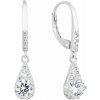Strieborné náušnice visiace so zirkónom biela slza 11305.1 Strieborné náušnice visiace so zirkónom biela slza 11305.1