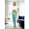 80156 Dewberry Women Pyjama Bottom-GREEN-2 tyrkysová M dewberry 2465430693679