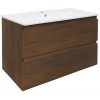 Kúpeľňová skrinka s umývadlom SAT B-Way 99x50x45 cm matný orech BWAY2100NUTU4BI Kúpeľňová skrinka s umývadlom SAT B-Way 99x50x45 cm matný orech BWAY2100NUTU4BI