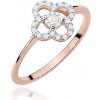 Blink Blink Prsteň ŠTVORLÍSTOK ružové zlato s diamantami 1687RDB