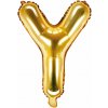 PartyDeco Fóliový balón písmeno Y 35cm zlatý PartyDeco Fóliový balón písmeno Y 35cm zlatý