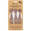 PETITE&MARS Set 3 ks silikónových tréningových lyžičiek Take&Match Velvet Latte 6m+