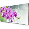 Sklenený obklad Do kuchyne Orchidey kvapky príroda 100x50 cm Sklenený obklad Do kuchyne Orchidey kvapky príroda 100x50 cm