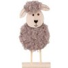 Dekorácia drevo, textil 75x165mm ovečka na postavenie, prírodná, hnedá Dekorácia drevo, textil 75x165mm ovečka na postavenie, prírodná, hnedá