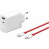 OnePlus SUPERVOOC 120W Dual USB-A + USB-C Cestovná Nabíjačka + USB-C/USB-C Kábel White OnePlus SUPERVOOC 120W Dual USB-A + USB-C Cestovná Nabíjačka + USB-C/USB-C Kábel White