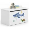 Truhlica na hračky Daria biela s potlačou Žralok Truhlica na hračky Daria biela s potlačou Žralok