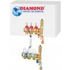 Rozdeľovač Diamond pre podlahové kúrenie 3 okruhy s rotametrami