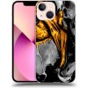 Picasee silikónový prehľadný obal pre Apple iPhone 13 mini - Black Gold Picasee silikónový prehľadný obal pre Apple iPhone 13 mini - Black Gold