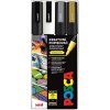 Posca Univerzálna sada akrylových fixiek 0,9 - 1,3 mm Čierna, biela, zlatá, strieborná 4 ks PC-3M Posca Univerzálna sada akrylových fixiek 0,9 - 1,3 mm Čierna, biela, zlatá, strieborná 4 ks PC-3M