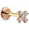 Danfil Labreta Piercingové náušnice DF 6010 z ružového zlata s diamantmi