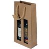 model obaly Papierová taška na víno s okienkom hnedá na 2 fľaše, bavlnené ušká (1ks) model obaly Papierová taška na víno s okienkom hnedá na 2 fľaše, bavlnené ušká (1ks)