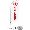 Jansen Display Kompletní sada reklamní vlajky ve tvaru křídla, První pomoc, anglicky Křížová Základna, 1273 x 3030 mm Jansen Display Kompletní sada reklamní vlajky ve tvaru křídla, První pomoc, anglicky Křížová Základna, 1273 x 3030 mm