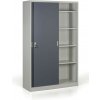 Kovová skriňa s posuvnými dverami, 4 police, 1200 x 1990 x 450 mm, tmavo sivá Kovová skriňa s posuvnými dverami, 4 police, 1200 x 1990 x 450 mm, tmavo sivá