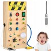 Drevená senzorická manipulačná tabuľa Montessori Zábava Rozvoj Učenie Drevená senzorická manipulačná tabuľa Montessori Zábava Rozvoj Učenie