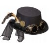 Klobúk steampunk, valec, čierny Klobúk steampunk, valec, čierny