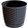 Prosperplast RATOLLA ROUND s miskou 19x16,5cm ratan antracit DRLO190a Prosperplast RATOLLA ROUND s miskou 19x16,5cm ratan antracit DRLO190a