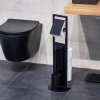 WENKO WENKO Stojan na toaletný papier a WC kefu Ravina, čierny WENKO WENKO Stojan na toaletný papier a WC kefu Ravina, čierny