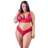 Cottelli Plus Size Soft Lace – čipkový set (top + otvorené tangá), červený4XL Cottelli Plus Size Soft Lace – čipkový set (top + otvorené tangá), červený4XL