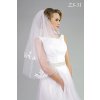 Svadobný závoj zdobený čipkovou aplikáciou ZS-31 Výber farby: biela Svadobný závoj zdobený čipkovou aplikáciou ZS-31 Výber farby: biela