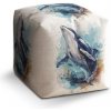 Sablio Taburet Cube Akvarelová veľryba: 40x40x40 cm Sablio Taburet Cube Akvarelová veľryba: 40x40x40 cm