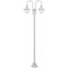 Záhradná lampa 2-bodová, 220 cm, hliník, E27, biela Záhradná lampa 2-bodová, 220 cm, hliník, E27, biela