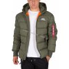 Alpha Industries HOODED PUFFER ALPHA FD pánska zimná bunda dark green zelená