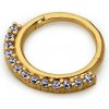 Lillian Vassago Zlatý piercing krúžok zdobený zirkónmi LLV92-GPI020SP