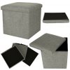 Puf skladací s úložným priestorom otvárací na sedenie podnožka sivý 38x38x38cm Puf skladací s úložným priestorom otvárací na sedenie podnožka sivý 38x38x38cm
