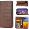 Peňaženkové kožené puzdro CUBIC GRID na Motorola Moto G32 - Hnedá Peňaženkové kožené puzdro CUBIC GRID na Motorola Moto G32 - Hnedá