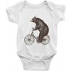 Medveď na bicykli - Body dojčenské s krátkym rukávom - Krátký r. 12-18 mes ( Biela ) Medveď na bicykli - Body dojčenské s krátkym rukávom - Krátký r. 12-18 mes ( Biela )