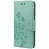 Peňaženkové puzdro Embossing Pattern Motýľ a kvet zelené – Samsung Galaxy S21 FE Peňaženkové puzdro Embossing Pattern Motýľ a kvet zelené – Samsung Galaxy S21 FE