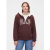 GAP Insulated Sweatshirt Logo Sherpa Women's modrá biela hnedá