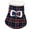 Zateplené zimné šaty pre psy s karovaným vzorom Modrá M Zateplené zimné šaty pre psy s karovaným vzorom Modrá M