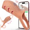 SuperLove Realistic Vibrating Penis Sleeve with App Skin