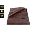 Proteco 10.88-P200-2-2 plachta 2x2 m EXTRA SILNÁ PROFI nepromokavá s okami hnedá 200 g/m2