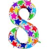 Grabo Nafukovací balónek číslo 8 farebné hviezdičky 102cm extra veľký Grabo