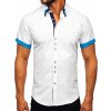 Biela pánska elegantná košeľa s krátkymi rukávmi BOLF 2926 Biela pánska elegantná košeľa s krátkymi rukávmi BOLF 2926