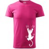 Mačka visiaca - Klasické pánske tričko vyššej gramáže - 2XL ( Purpurová ) Mačka visiaca - Klasické pánske tričko vyššej gramáže - 2XL ( Purpurová )