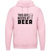 AWDis Hoodie Mikina - Nápis - Tento chlap potrebuje Pivo - Bábätkovská ružová - XXL - Pánske AWDis Hoodie Mikina - Nápis - Tento chlap potrebuje Pivo - Bábätkovská ružová - XXL - Pánske