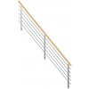 StarWood Nerezové zábradlie Flex s hranatým dubovým madlom 250 cm StarWood Nerezové zábradlie Flex s hranatým dubovým madlom 250 cm