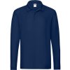 Fruit of the Loom pánska polokošeľa s dlhým rukávom navy
