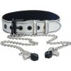 Metallic Silver Collar With Nipple Clamp Metallic Silver Collar With Nipple Clamp