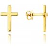 MINET Elegantné zlaté náušnice krížiky Au 585/1000 1,05g MINET Elegantné zlaté náušnice krížiky Au 585/1000 1,05g