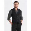 Ombre Fitted structured men's vest with patch pockets - black čierna XL Ombre 5907064508686 Ombre Fitted structured men's vest with patch pockets - black čierna XL Ombre 5907064508686