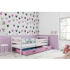 BMS Group Posteľ - ERIK 1 - 190x80cm Biely - Ružový BMS Group Posteľ - ERIK 1 - 190x80cm Biely - Ružový