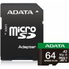 ADATA MicroSD karta Speed Plus 64GB UHS1 U3 V30 A2 160/140 MB/s ADATA MicroSD karta Speed Plus 64GB UHS1 U3 V30 A2 160/140 MB/s